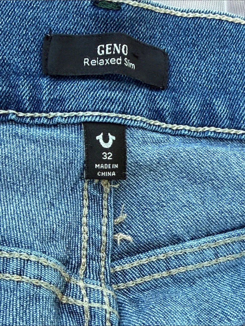True Religion Men's Faded Blue Relaxed Jeans